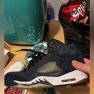 Jordan retro 5 blue suede never been worn no box